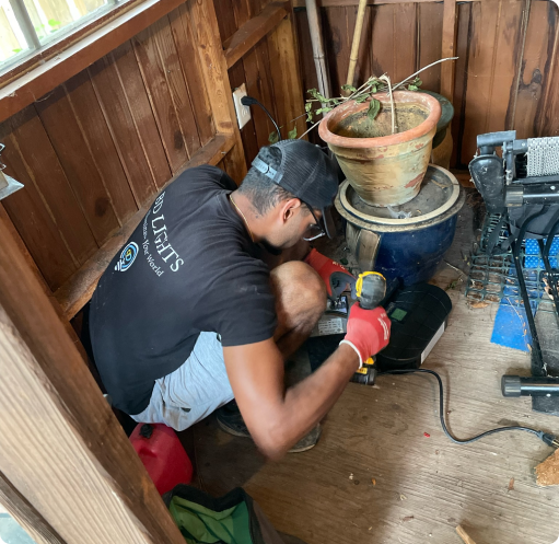 outdoor lighting installation