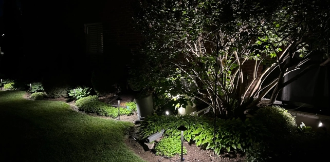 Low-voltage LED path lights for walkways and garden borders in Toronto — landscape lighting by BD Lights